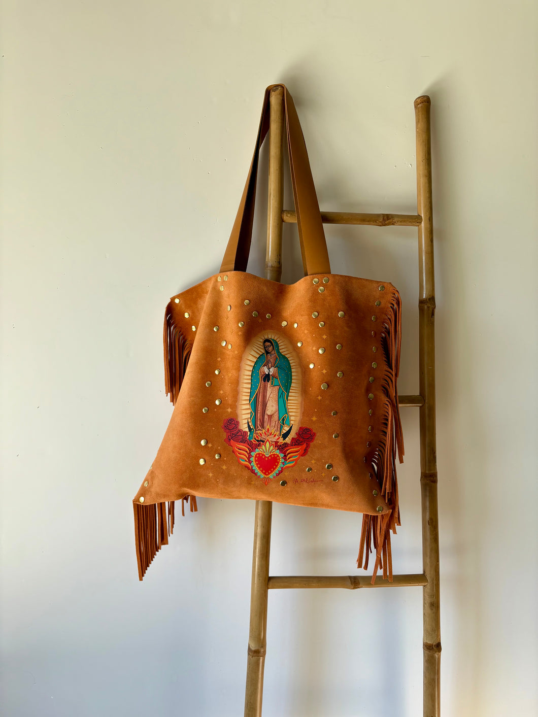Cartera de gamuza Virgen de Guadalupe